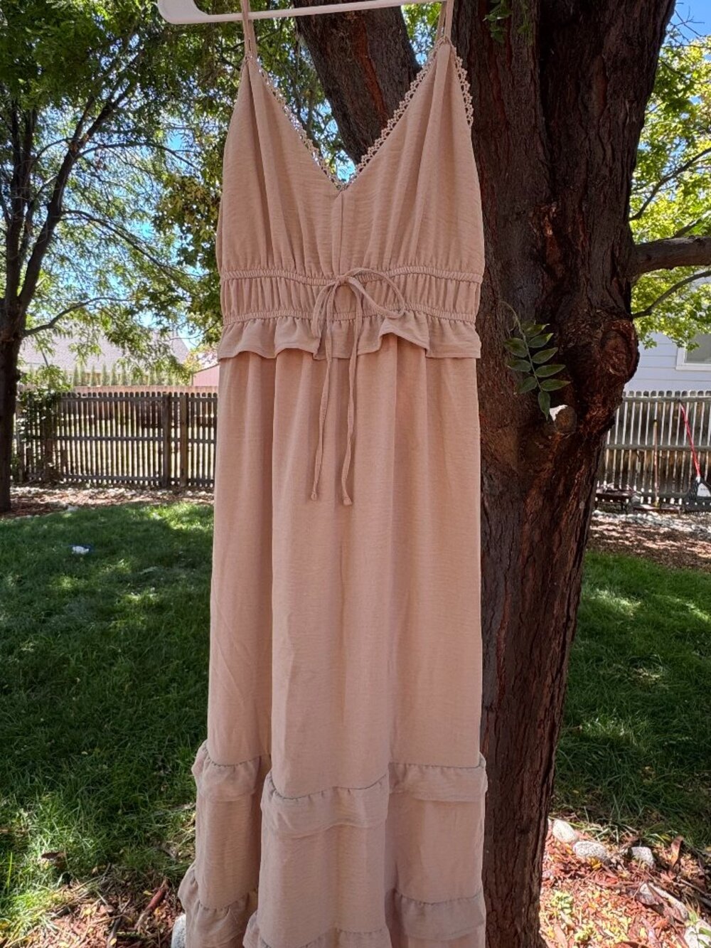 WallFlower Maxine Triangle Top Maxi Dress Mocha Beige M